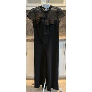 JS Collections Women's Black Oversize Bow Jumpsuit Size 4